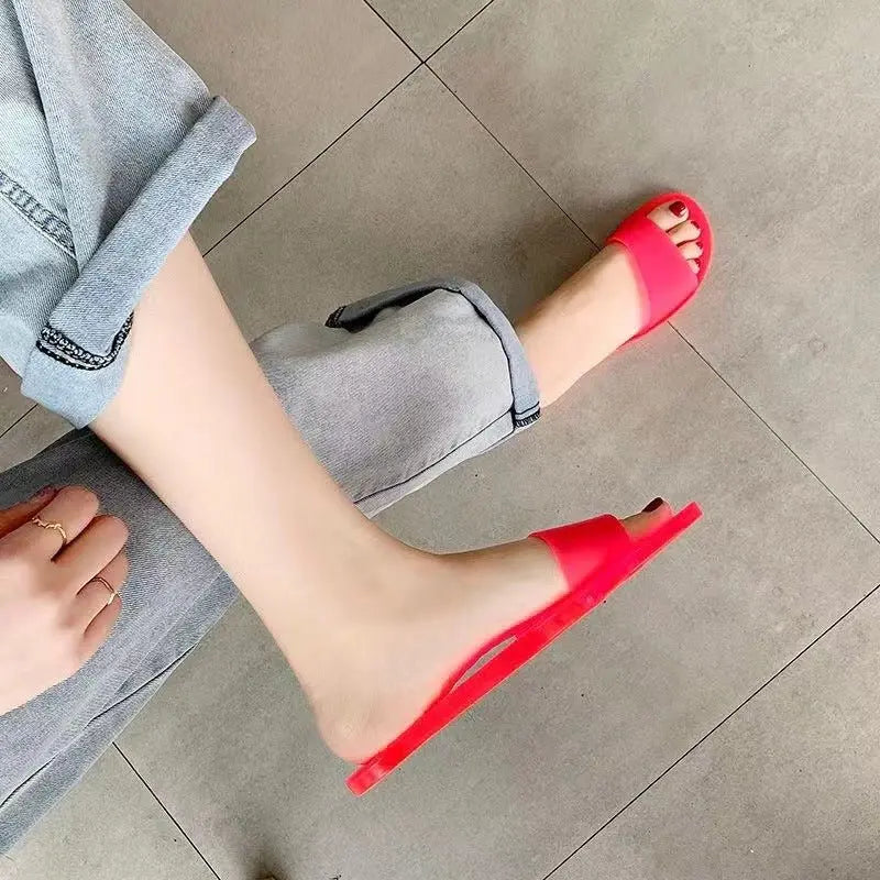 Summer New Crystal Slippers for Women, Large Size, Fashionable Jelly Outer Wear, Casual Home Couple, Deodorant Flip Flops, Cross-Border - HONORABLE VETERANS SOLUTIONS