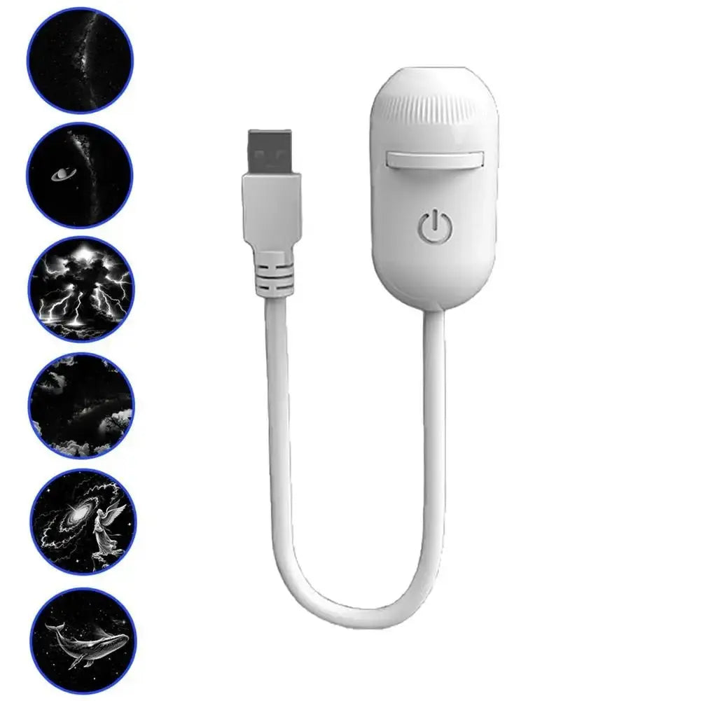 USB galaxy Projector Night Light 2-in-1 Mini Galaxy 360° Rotate LED Starry Sky Ambient Lamp For Party Home Saturn Decoration - HONORABLE VETERANS SOLUTIONS