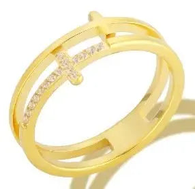 Zircon Inlay Ring – Waterproof Stainless Steel - HONORABLE VETERANS SOLUTIONS