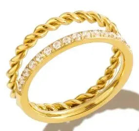 Zircon Inlay Ring – Waterproof Stainless Steel - HONORABLE VETERANS SOLUTIONS